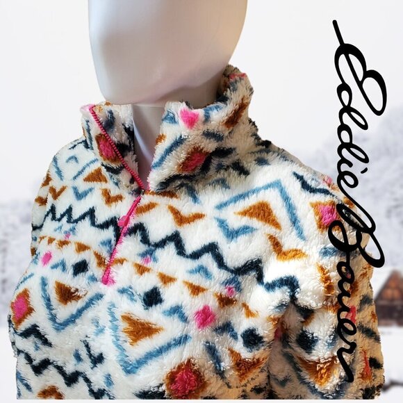 Eddie Bauer | Women's Ultra Soft Fleece 1/4 Zip Pullover Top | Cream | NWOT - Picture 2 of 9